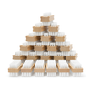 Lola Dual Purpose Hand & Nail Brush natural wood 300-pack, triangular display of beechwood brushes with white nylon bristles