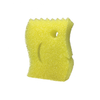 Lola Scrub Boss single yellow non-scratch scrubbing sponge for kitchen cleaning with smile-shaped cutout