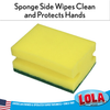 Green fiber side close-up - non-scratch cleaning fiber safe for non-stick cookware and pans