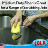 Fiber-O-Meter showing non-scratch semi-soft rating for cleaning fiber abrasiveness and surface safety