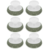 Lola Wire Mesh Scourer with Hand Knob No. 399 6-pack, galvanized wire mesh scourers with white plastic ergonomic knob handles in 2x3 grid