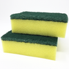 Lola Pot Brite Scour-n-Sponge 2-pack, two large yellow foam sponges with green fiber scrubbing tops