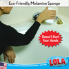 Lola melamine sponge cleaning perfect for cleaning faucets and white surfaces