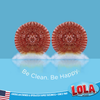 Single flat copper wire mesh scourer with tagline: Be Clean. Be Happy. American Owned & Operated Family Business Since 1969
