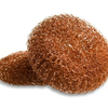 Lola Jumbo Copper Mesh Scourers 2-pack with two large round copper wire mesh scourers for kitchen cleaning