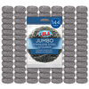 Lola Jumbo Stainless Steel Scourer 144-pack bulk display of silver stainless steel wool scourers in 5-column tower with retail bag
