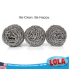 Lola jumbo stainless steel scourer, Be Clean Be Happy metal cleaning scrubber for kitchen pots and pans