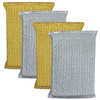 Lola Wonder Scourer 4-pack with 2 gold and 2 silver knitted polypropylene wire cloth scourers