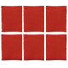 Six Lola Scruffy non-scratch jumbo scouring pads in two rows of three, square red polypropylene wire cloth