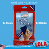 Lola Scruffy Scourer retail card, 1-pack jumbo 5 x 3.5 x 1.25 inches, Be Clean Be Happy