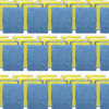 288-pack Lola Scrub N Wipe cleaning pads bulk assortment with yellow nylon net sponge pads and blue microfiber cloths in rows