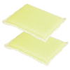Lola Nylon Net Sponge Cleaning Pads 2-pack, two rectangular yellow foam sponges wrapped in white nylon net