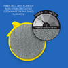 Round n Round Wonder Scourer kitchen cleaning scrubber tool in use cleaning a dirty pan surface
