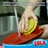 Round n Round Wonder Scourer Fiber-O-Meter abrasion rating for household cleaning and scrubbing