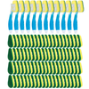 Lola Sudser Scour-N-Sponge dishwashing brush 12-set bulk pack with 12 blue handles and 96 yellow-green refills