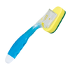 Lola Sudser Scour-n-Sponge dishwashing brush, single, blue handle with yellow and green sponge head