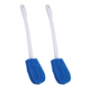 Lola Bath Bowl Scrub Ring Remover 2-pack, two scrubbers with long white handles and blue pads