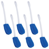 Lola Bath Bowl Scrub Ring Remover 6-pack, six scrubbers with long white handles and blue pads