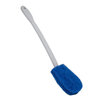 Lola Bath Bowl Scrub Ring Remover with long white handle and blue crescent-shaped scrubbing pad