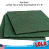 Pot Brite Jumbo heavy duty scouring pads, 6 x 6 inch, three stacked cleaning pads with Lola branding