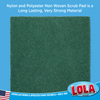 Nylon and polyester non-woven scrub pad, long lasting strong material, single pad close-up