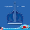 Lola Dust Pan and Brush Set, Be Clean Be Happy household cleaning brush and dustpan set for sweeping
