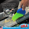 Great for sweeping leaves, dirt and debris from car floor, shown sweeping car door sill and interior floor mat