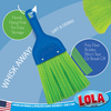 Whisk away dirt and debris, hang hole for easy storage, poly fiber bristles won’t tear or break off, bristle close-up, Lola