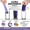 Wowables ultra absorbent cloths absorb 22x their weight, machine washable up to 50x, dishwasher safe, food safe, fast drying, German-made