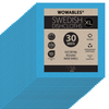 Lola Wowables XL Swedish dishcloths fan, 30 bright blue reusable biodegradable/compostable sheets with kraft label, OEKO-TEX