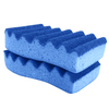 Lola Pot Brite All-Purpose Scrub Sponges 2-pack, dual-sided blue sponges with wavy scrubbing ridges and flat poly foam