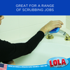 Lola Jumbo Plastic Scourer for cleaning bathroom tubs, fixtures, and hard surfaces in everyday scrubbing jobs