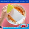 Next generation cleaning technology ScrubCLEAN technology callout with sponge scrubbing bathtub hardware