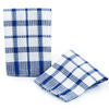 Lola All-Purpose Cloths 2-pack, two blue and white checkered cotton cloths for household cleaning