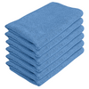 Lola Jumbo Microfiber Cleaning Cloth 6-pack, stack of six folded blue microfiber cleaning cloths