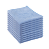 Lola Jumbo Microfiber Cleaning Cloths 10-count pack, stack of blue 12" x 12" cleaning cloths