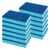 Lola Natural Cellulose Scrub Sponges, 12-count two-sided blue cellulose sponges with dark blue fiber scrubbing surface, two stacks of six