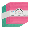 Lola Swedish sponge dishcloths 10-pack, pink and green textured cellulose cloths with white band, eco friendly, machine washable