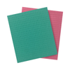 Lola Swedish Dish Cloths 2-pack showing one teal and one pink cellulose sponge cloth overlapping