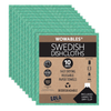 10-count Lola Wowables mint green Swedish Dishcloths fanned behind package, reusable biodegradable towels with hang-to-dry clip