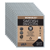 10-count Lola Wowables gray Swedish Dishcloths fanned behind package, biodegradable reusable paper towels with hang-dry clip, Oeko-Tex