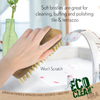 Eco Clean scrub brush cleaning a bathtub, with soft bristles for cleaning, buffing and polishing tile and terrazzo