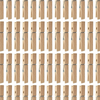 Bulk hero showing repeating pattern of natural pine wood spring clothespins with silver coil springs for 50-count pack