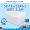 Swiffer Sweeper compatible dry sweeping cloth refills, 32-pack, 8.13 x 11.0 in, independent USA lab tested and certified; white cloth stack