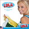 Smiling woman in yellow rubber gloves holding a spray bottle and green sponge, Lola logo and tagline You'll love cleaning with Lola