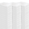 Lola dry sweeping cloth refills 96-count hero shot with three tall stacks of white embossed dry cloths