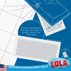 Lola mop pad diagram: attach wavy pattern side to bottom of mop head; toss after use instruction