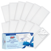 Lola Wet Mop Deep Cleaning Pads, fanned stack of 12 white double-layer pads by box, compatible with Swiffer WetJet Mop for dirt and scuffs