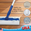 Lola dry sweeping cloth, 11 by 8.5 inches, with Peak & Valley embossed texture; text: Great for Picking Up Pet Hair