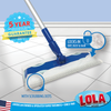 Wet and dry mop being used on hardwood floor for dry dusting and hardwood floor cleaning care